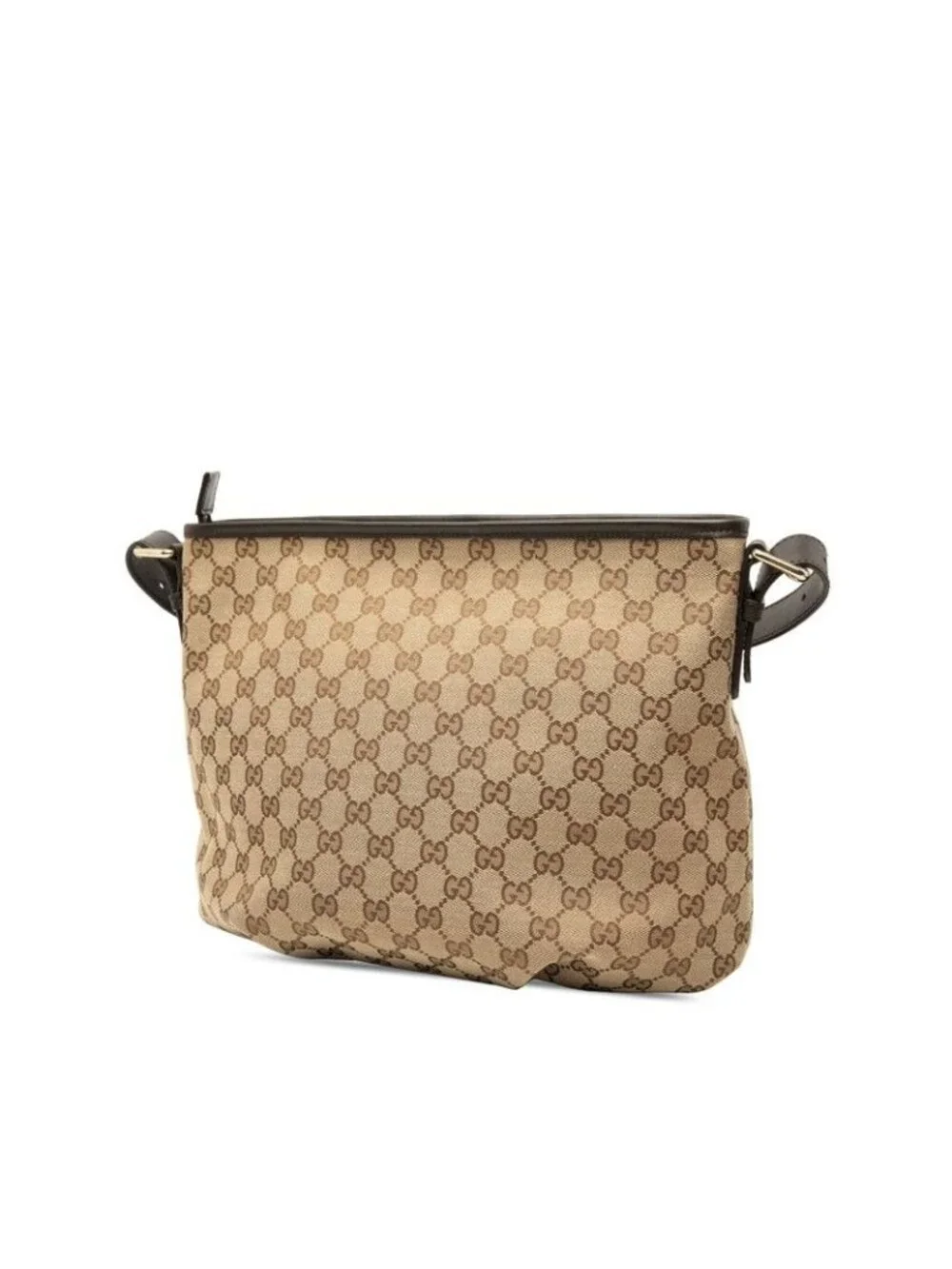 Gucci GG Canvas Crossbody Shoulder Bag Beige Brown
